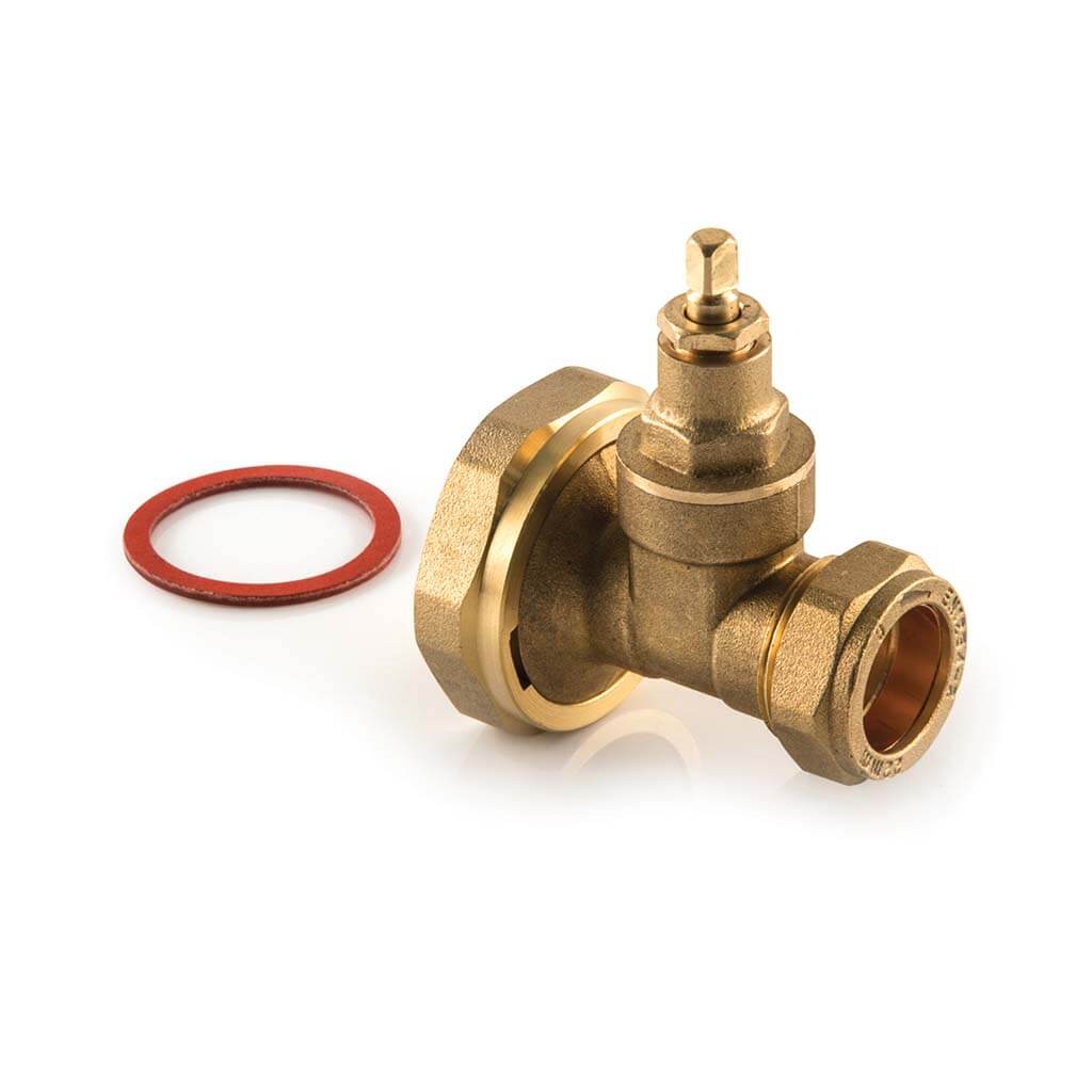 22mm x 1½ inch brass pump gate valve – single shown, sold as a pair