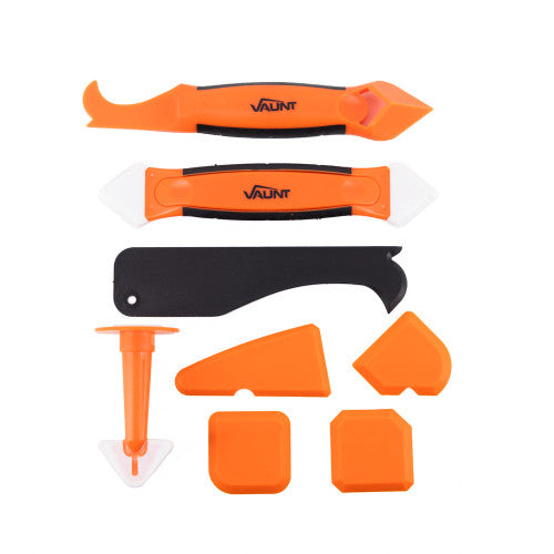 Vaunt 8-piece caulk and silicone tool set with scrapers, applicators and finishing tools
